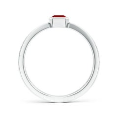 Angara Natural Emerald-Cut Ruby Solitaire Engagement Ring in 14K Solid Gold