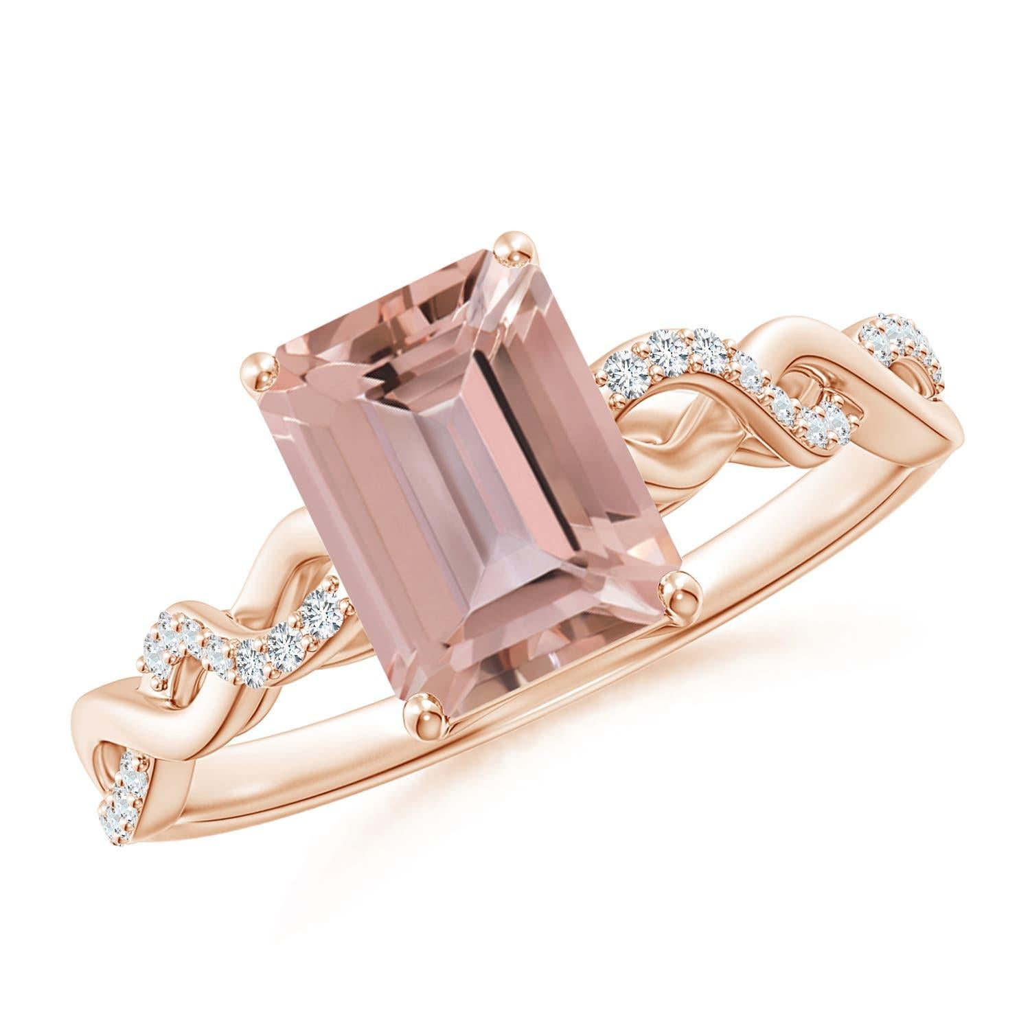 Anello Angara con smeraldo naturale e solitario da 1,4 carati di morganite in oro massiccio 14 carati in vendita 3
