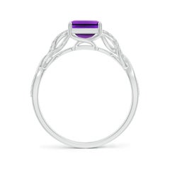 Angara natürlichen Smaragd-Schliff Solitär 1,5 ct Amethyst Ring in 14K massivem Gold