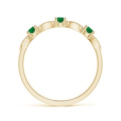 Angara Natural Emerald & Diamond Marquise and Dot Ring in 14K Solid Gold