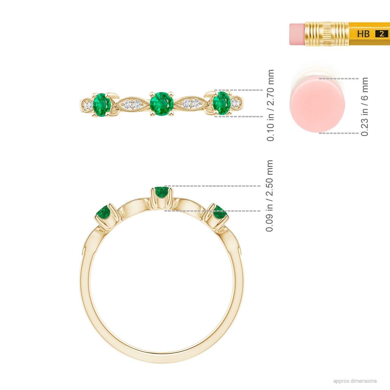 Anello Angara con smeraldo naturale, diamante, marquise e Dot in oro massiccio 14 carati in vendita 1