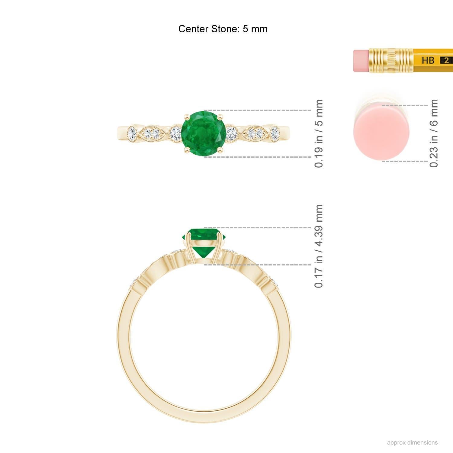 Angara Natural Emerald Engagement Ring with Diamonds in 14K Solid Gold for Women In New Condition For Sale In Los Angeles, CA