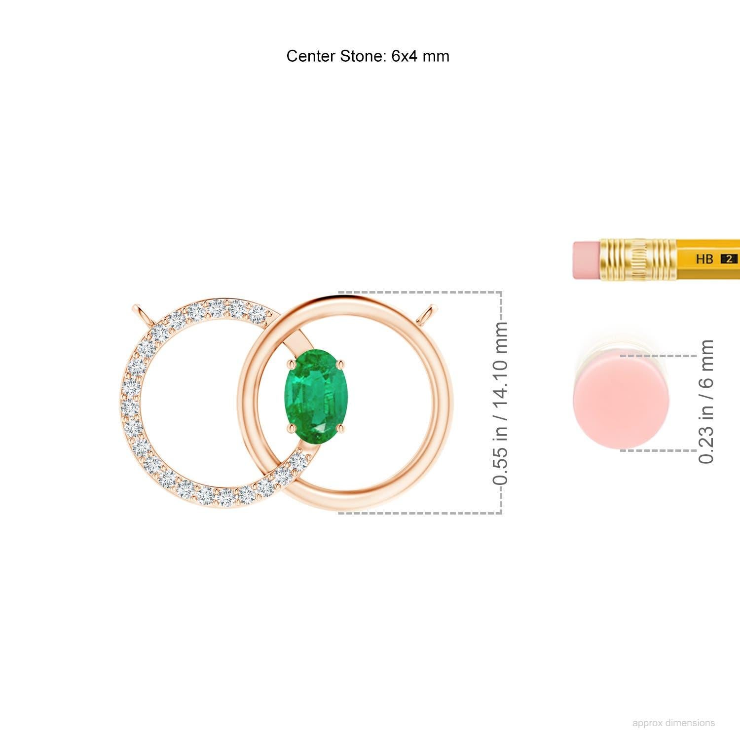 Angara Collana con cerchio intrecciato di smeraldi naturali e diamanti in oro rosa 14K In condizioni Nuovo in vendita a Los Angeles, CA