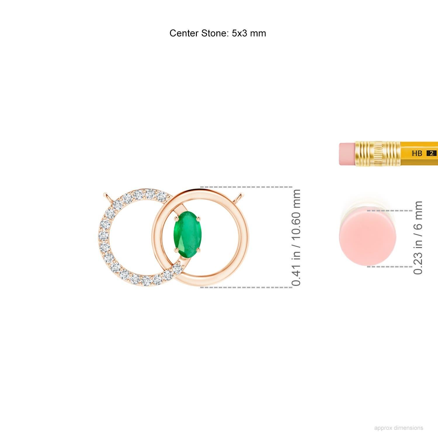 Angara Collana con cerchio intrecciato di smeraldi naturali e diamanti in oro rosa 14K In condizioni Nuovo in vendita a Los Angeles, CA