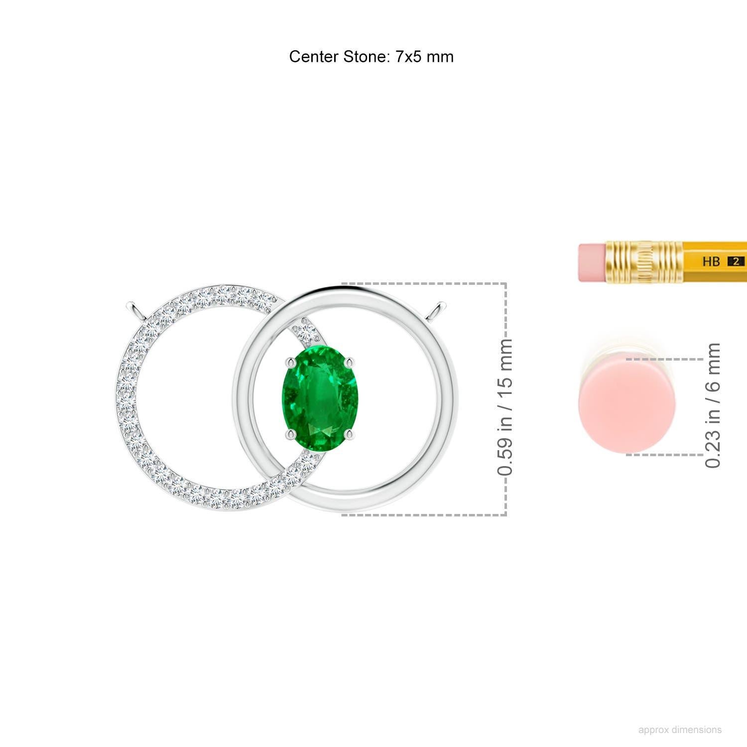 Angara Natural Emerald Interlocking Kreis Halskette mit Diamant-Akzent Platin im Zustand „Neu“ im Angebot in Los Angeles, CA