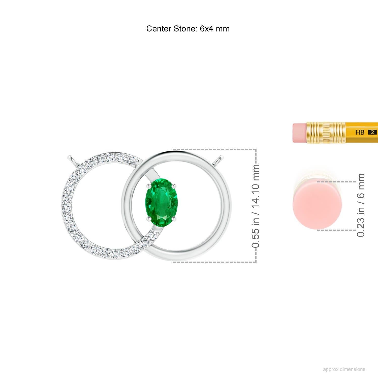 Collana Angara con cerchio intrecciato di smeraldi naturali e diamanti in platino In condizioni Nuovo in vendita a Los Angeles, CA