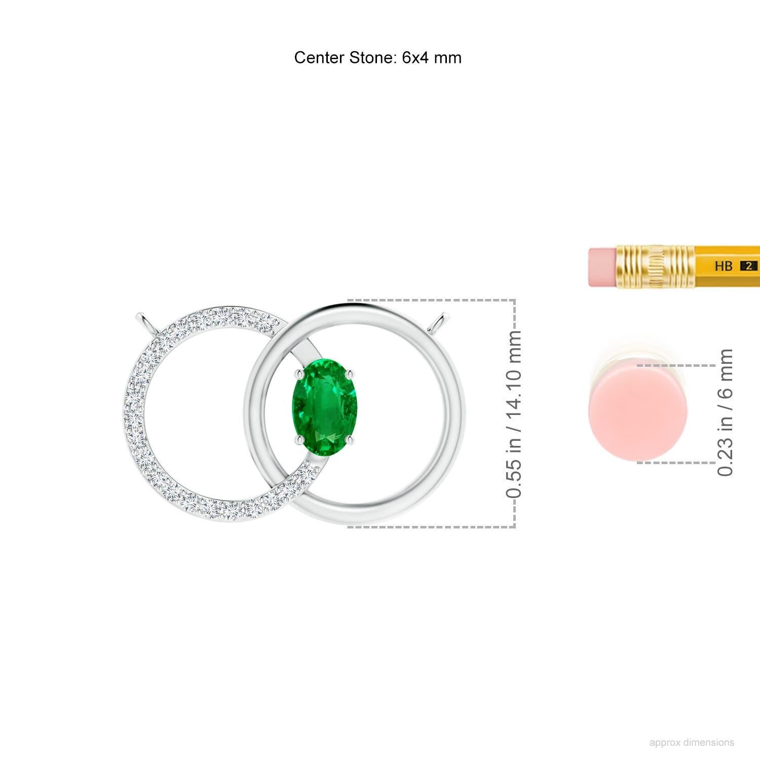 Collana Angara con cerchio intrecciato di smeraldi naturali e diamanti in platino In condizioni Nuovo in vendita a Los Angeles, CA