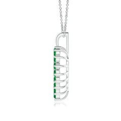 Angara Natural Emerald Open Heart V-Bale Pendant in 14K Solid Gold for Women