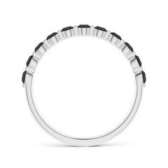 Angara Natural Enhanced Black Diamond Semi Eternity Wedding Ring in 14K Gold