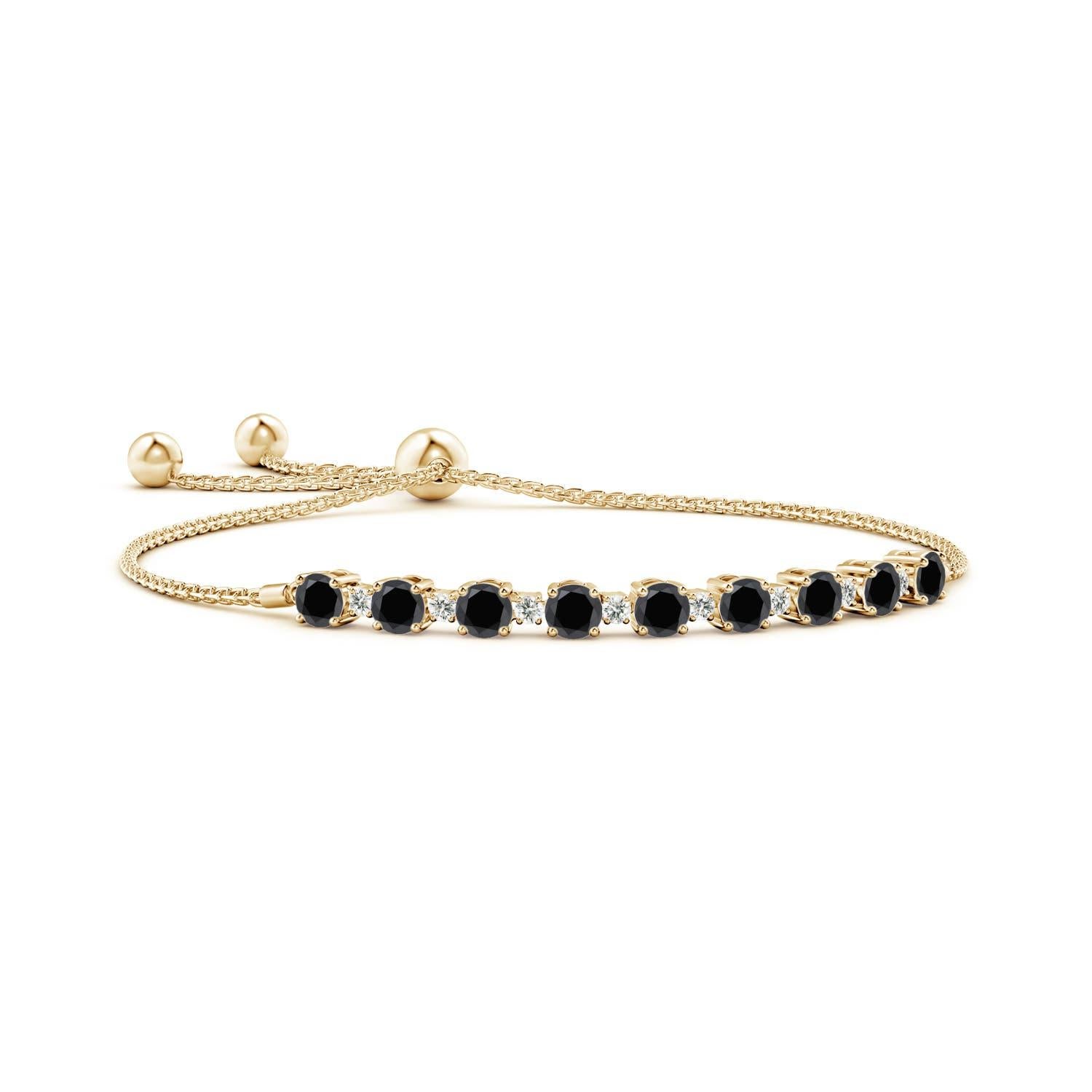 Angara Bracciale Bolo con diamanti bianchi e neri naturali e arricchiti in oro 14 carati In condizioni Nuovo in vendita a Los Angeles, CA