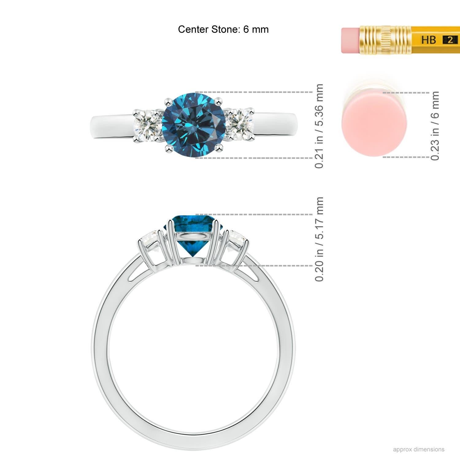 Angara Natural Enhanced Blau und Weiß Diamant Verlobungsring in 14K Solid Gold im Angebot 1