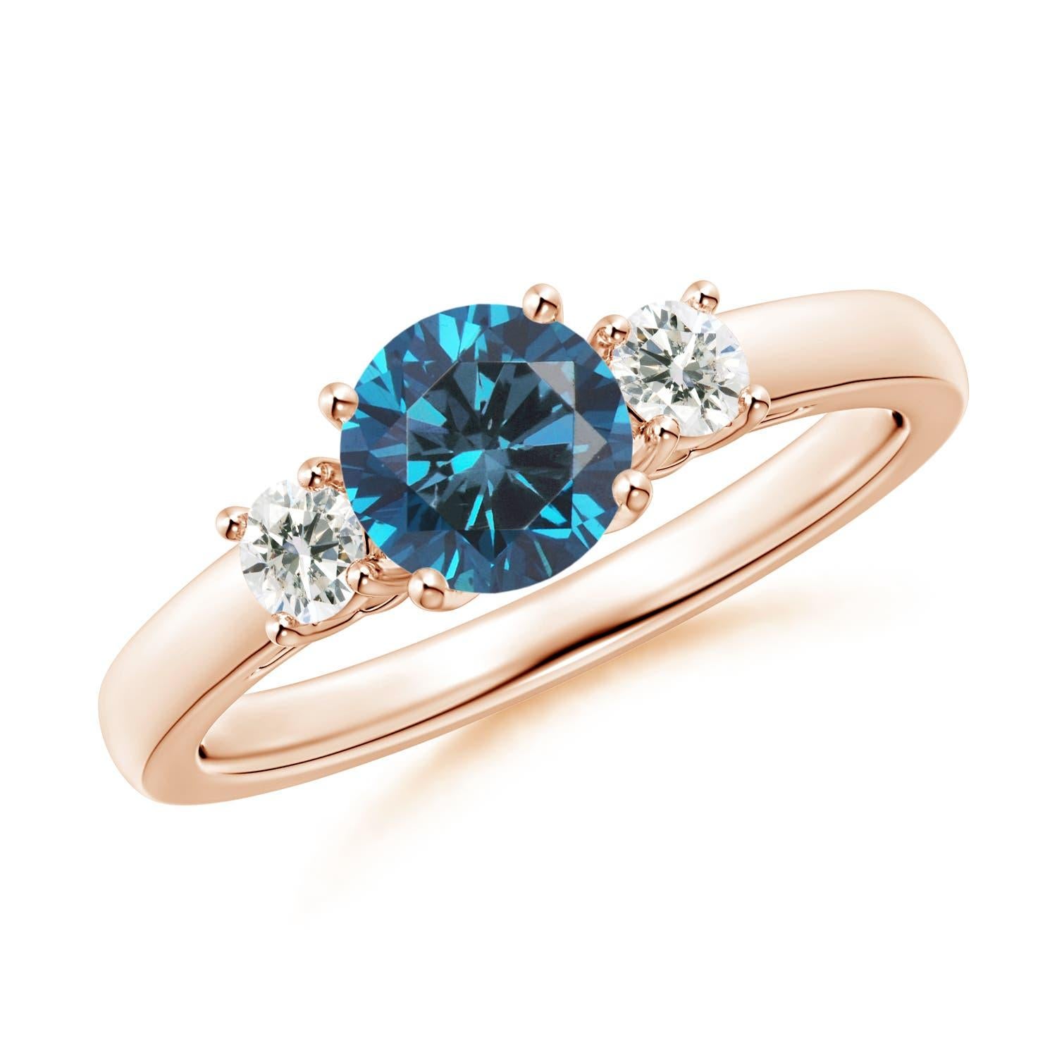 Angara Natural Enhanced Blau und Weiß Diamant Verlobungsring in 14K Solid Gold im Angebot 3