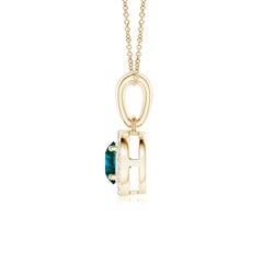 Angara Natural Enhanced Blue and White Diamond Halo Pendant in 14K Solid Gold