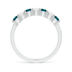 Bague de mariage Angara en or massif 14 carats, diamant bleu et blanc rehaussé de nature