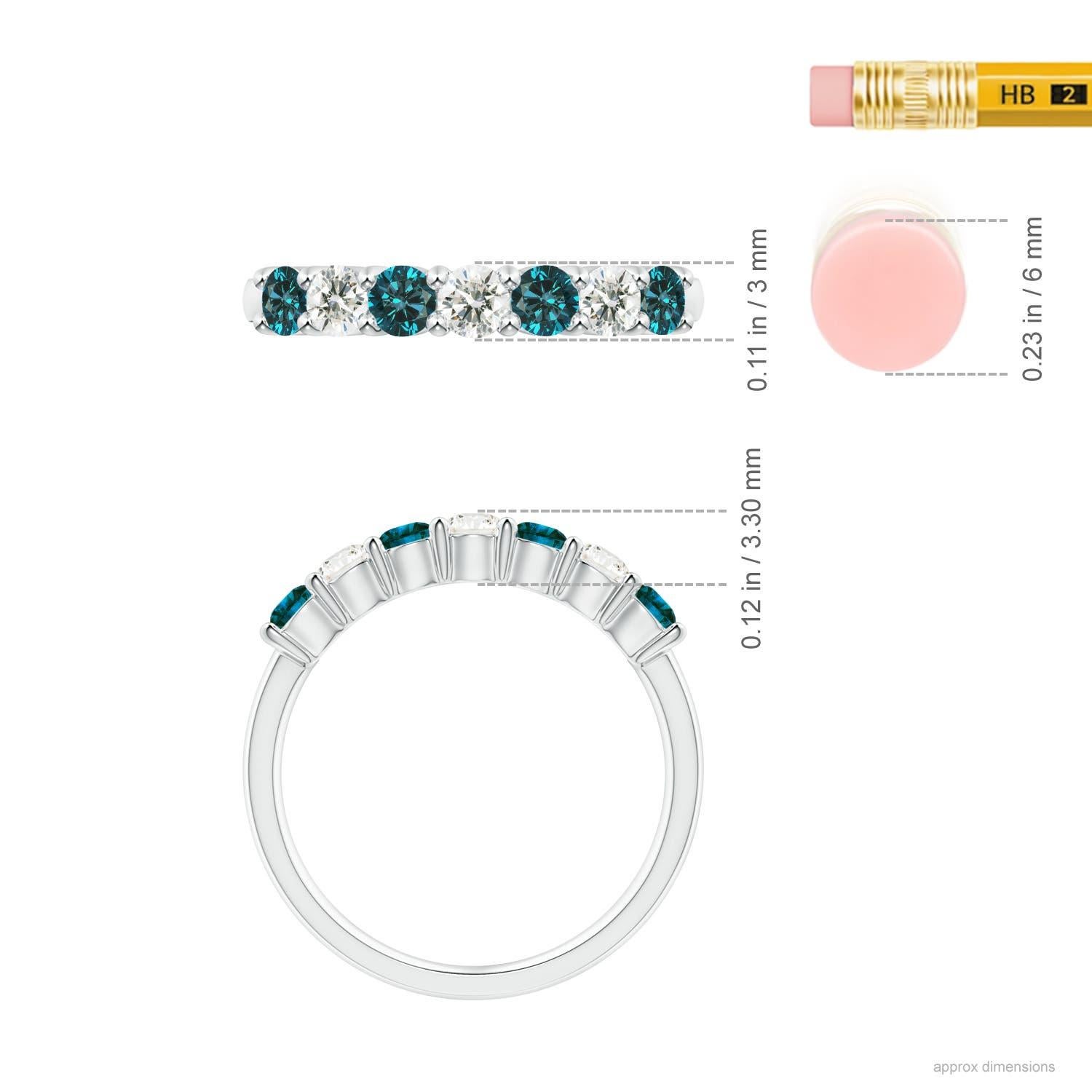 Angara Natural Enhanced Blau und Weiß Diamant Ehering in 14K Solid Gold Damen im Angebot
