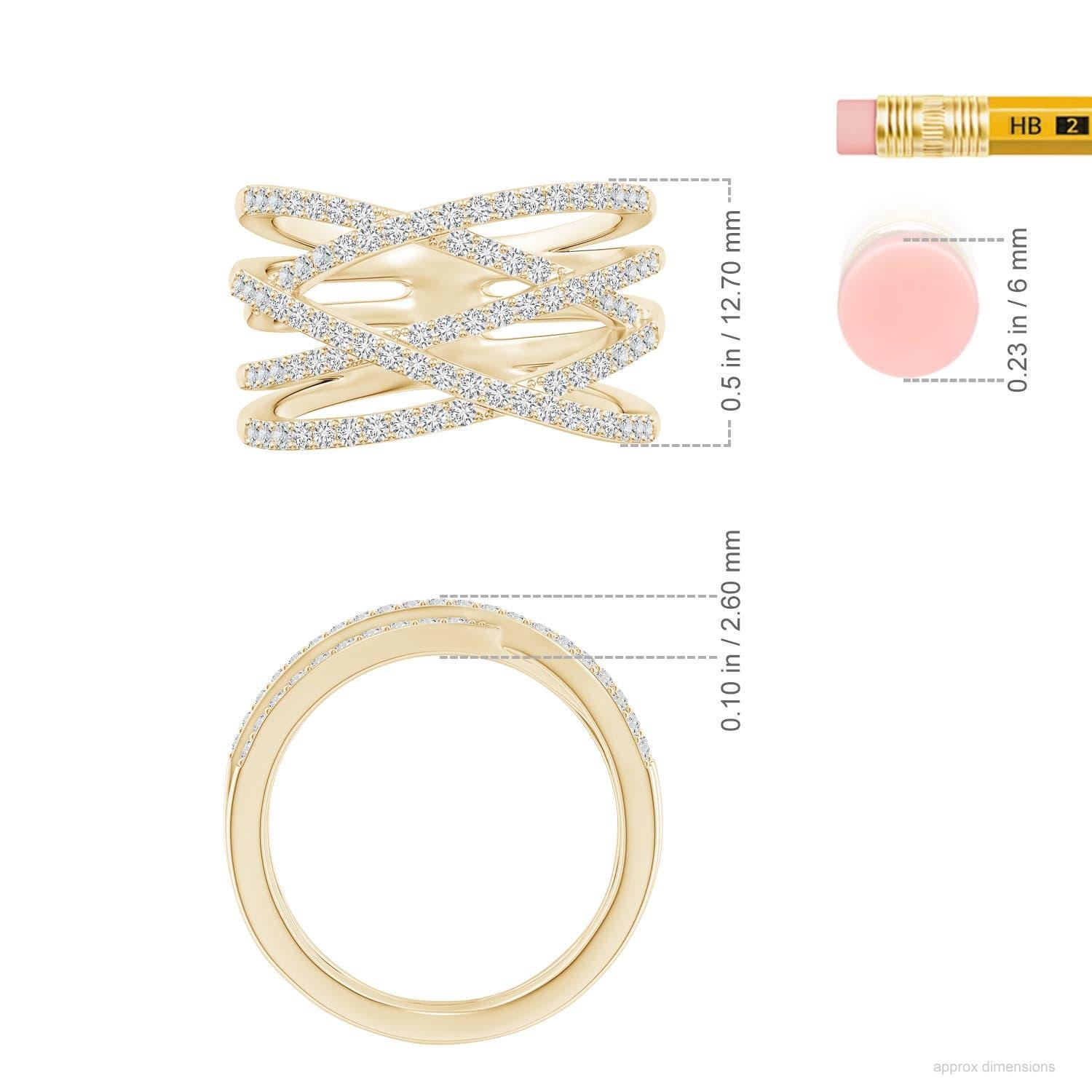 De las mujeres Anillo Envolvente de Diamantes Entrelazados Naturales Angara en Oro Macizo de 14 K para Mujer en venta