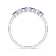 Angara Natural Eternity Amethyst and Diamond Wedding Ring in 14K Solid Gold