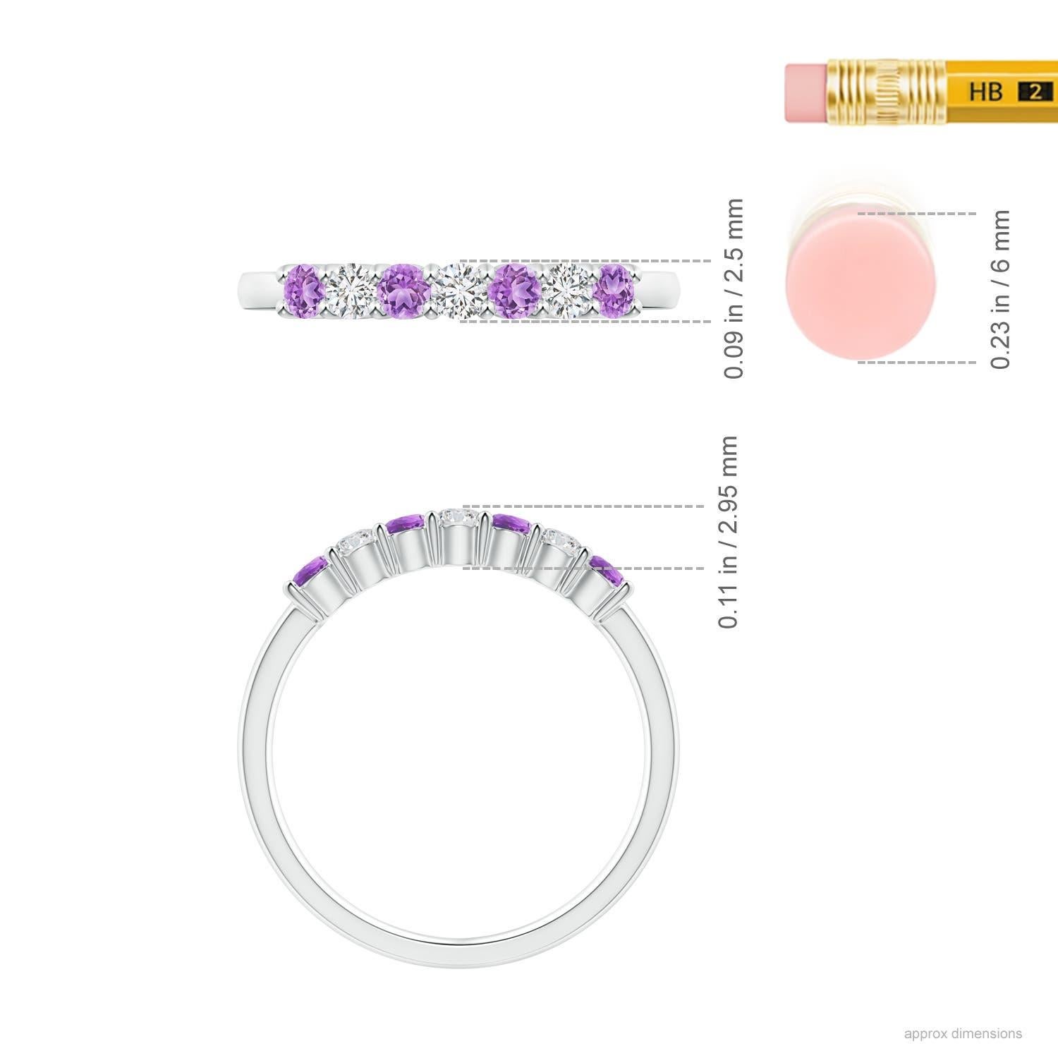 De las mujeres Angara Alianza Eterna Natural Amatista y Diamante en Oro Macizo de 14K en venta
