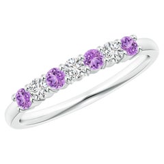 Angara Alianza Eterna Natural Amatista y Diamante en Oro Macizo de 14K