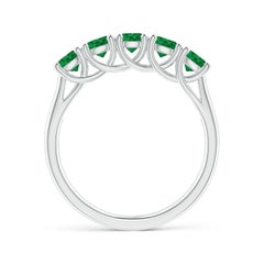 Angara Natural Eternity Five Stone 1 ct Emerald Wedding Band in 14K Solid Gold