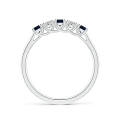 Angara Natural Eternity Five Stone Sapphire and Diamond Wedding Band in 14K Gold