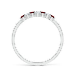 Anello nuziale Angara Natural Eternity con sette pietre, rubino e diamante, in oro 14K