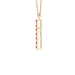 Angara Natural Flat Prong-Set Ruby Cross Pendant in 14K Solid Gold for Women