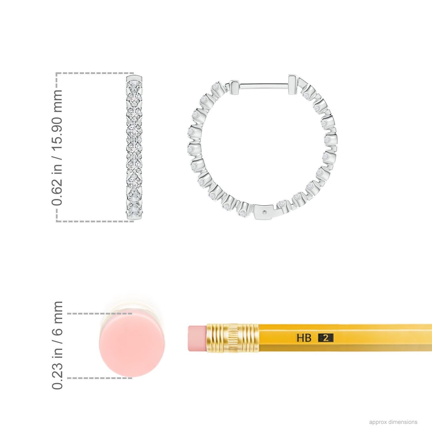 Angara - Boucles d'oreilles en or massif 14 carats avec diamant naturel flottant de l'intérieur vers l'extérieur Neuf - En vente à Los Angeles, CA