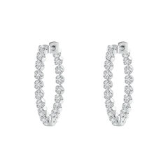 Angara Natural Floating Diamond Inside-Out Hoop Earrings in 14K Solid Gold