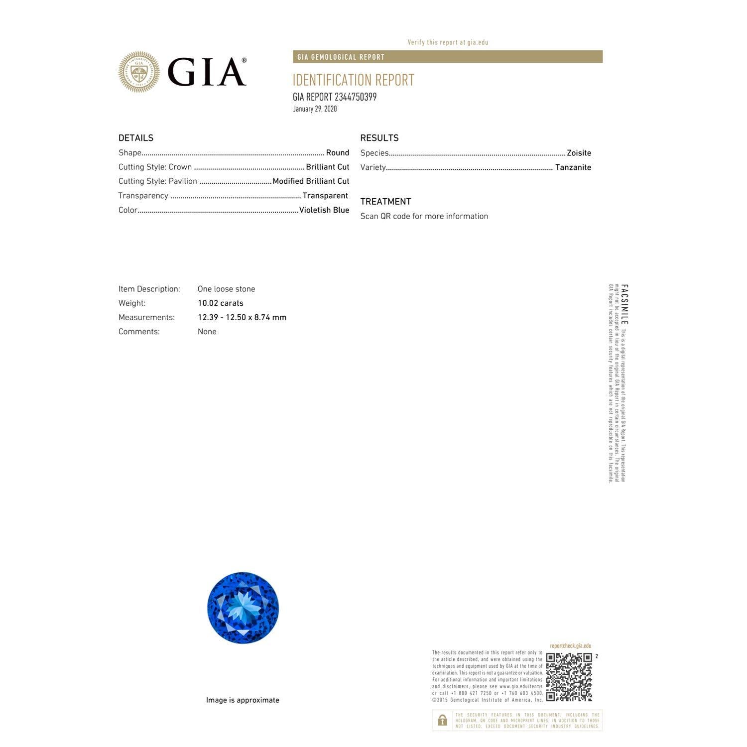 Angara Natural GIA zertifiziert 10,02 ct Tanzanite Ring mit Diamant in 14K Gold (Moderne) im Angebot