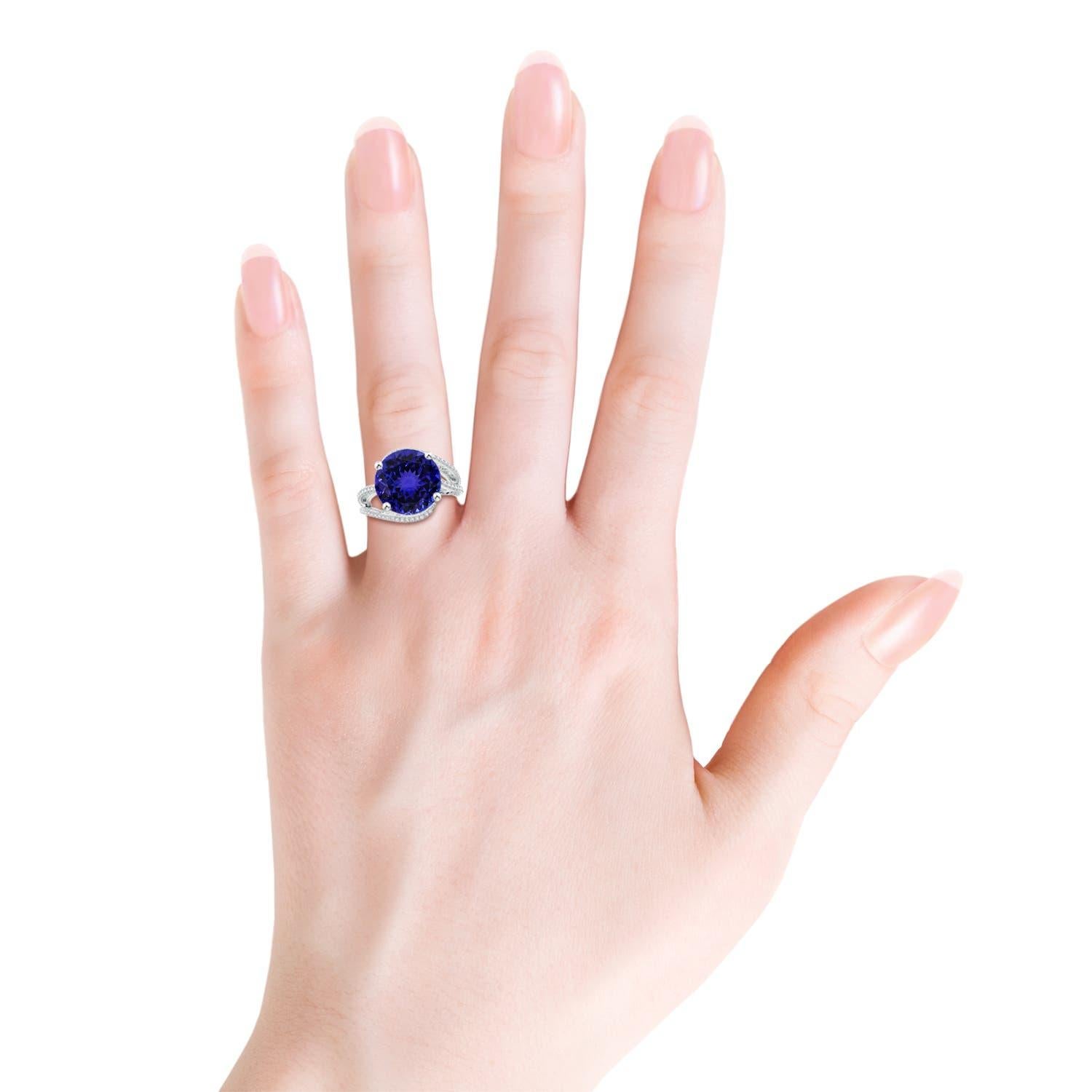 Angara Anillo de compromiso de tanzanita natural certificada por el GIA de 10,02 ct en oro macizo de 14 quilates en Nuevo estado para la venta en Los Angeles, CA