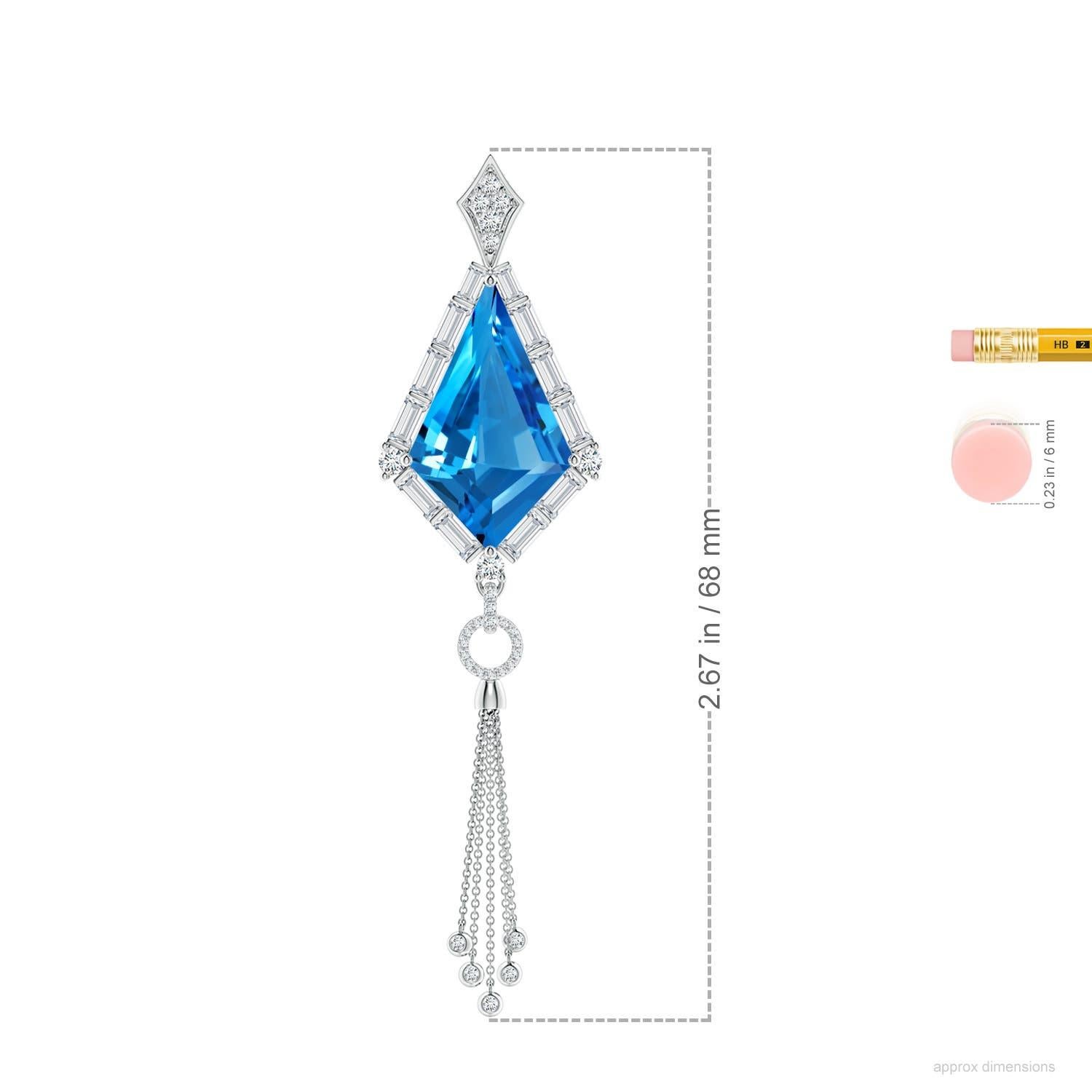 Angara Pendentif en or massif 14K avec topaze bleue suisse certifiée GIA de 10,21 ct Naturel Neuf - En vente à Los Angeles, CA