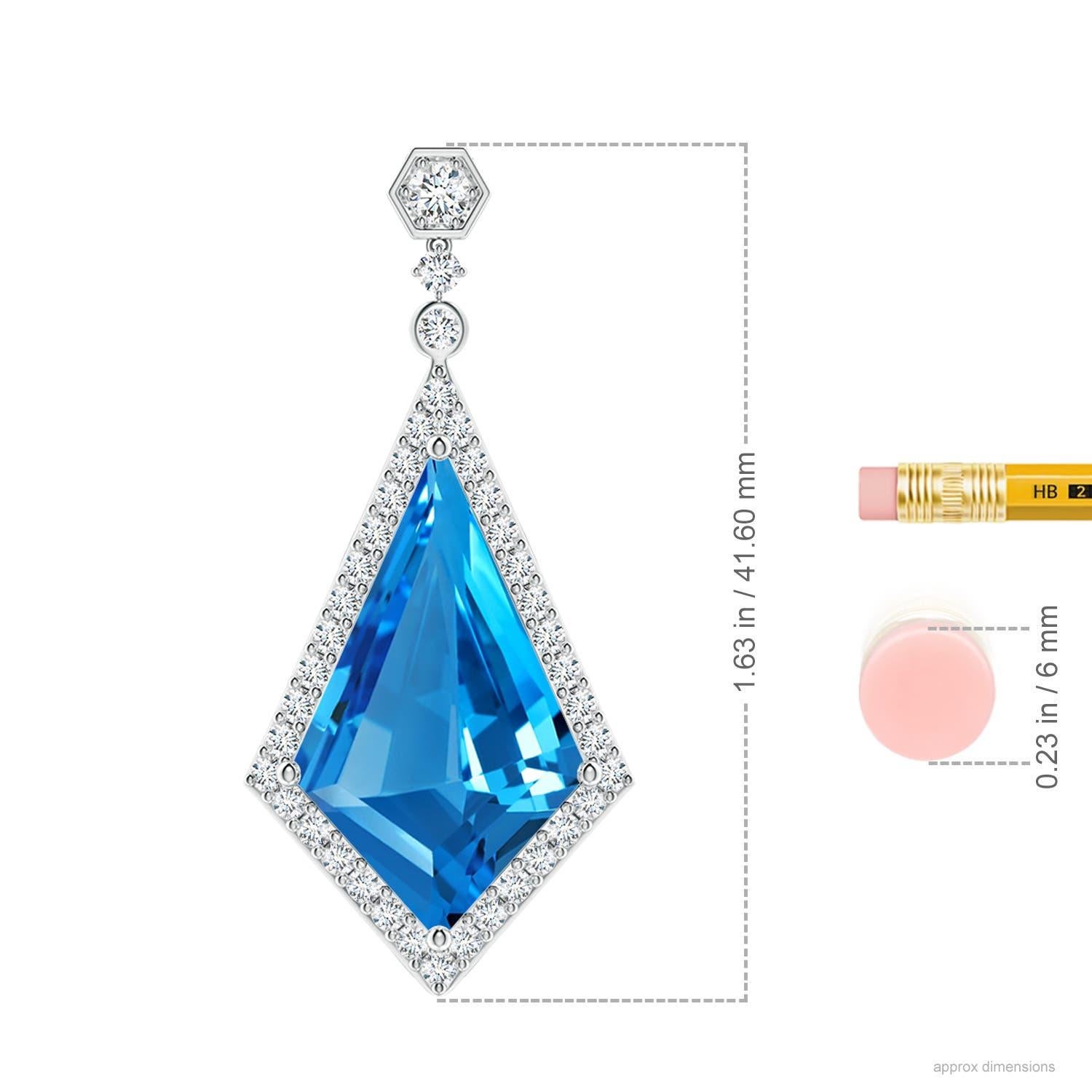 Angara Pendentif en or massif 14K avec topaze bleue suisse certifiée GIA de 10,21 ct Naturel Neuf - En vente à Los Angeles, CA