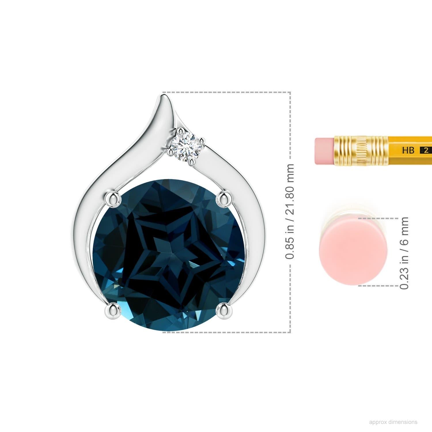 Pendentif en or massif 14K avec topaze bleue de Londres de 11,22ct, certifié GIA, de couleur naturelle Angara Neuf - En vente à Los Angeles, CA