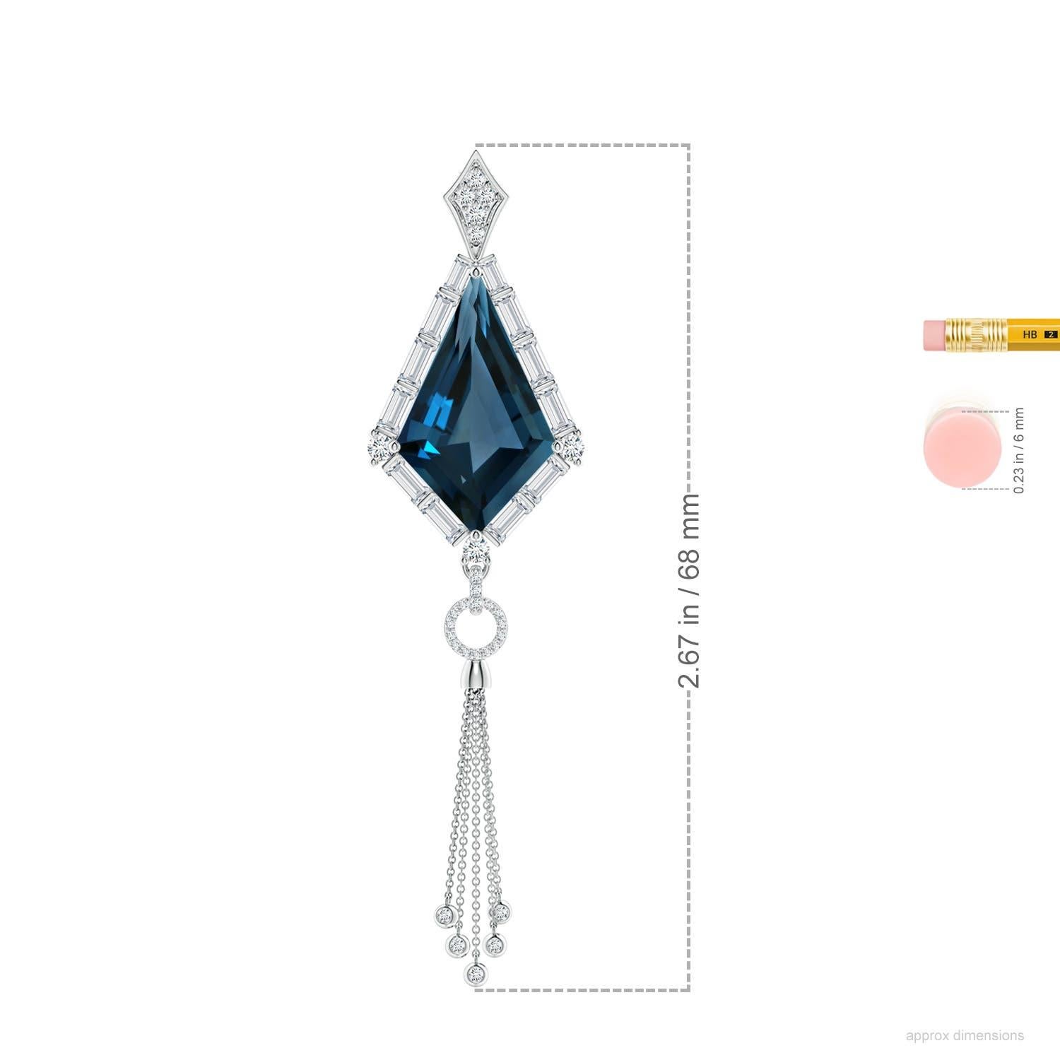 Pendentif en or massif 14K avec topaze bleue de Londres de 12,33ct certifiée GIA et de couleur naturelle Angara Neuf - En vente à Los Angeles, CA