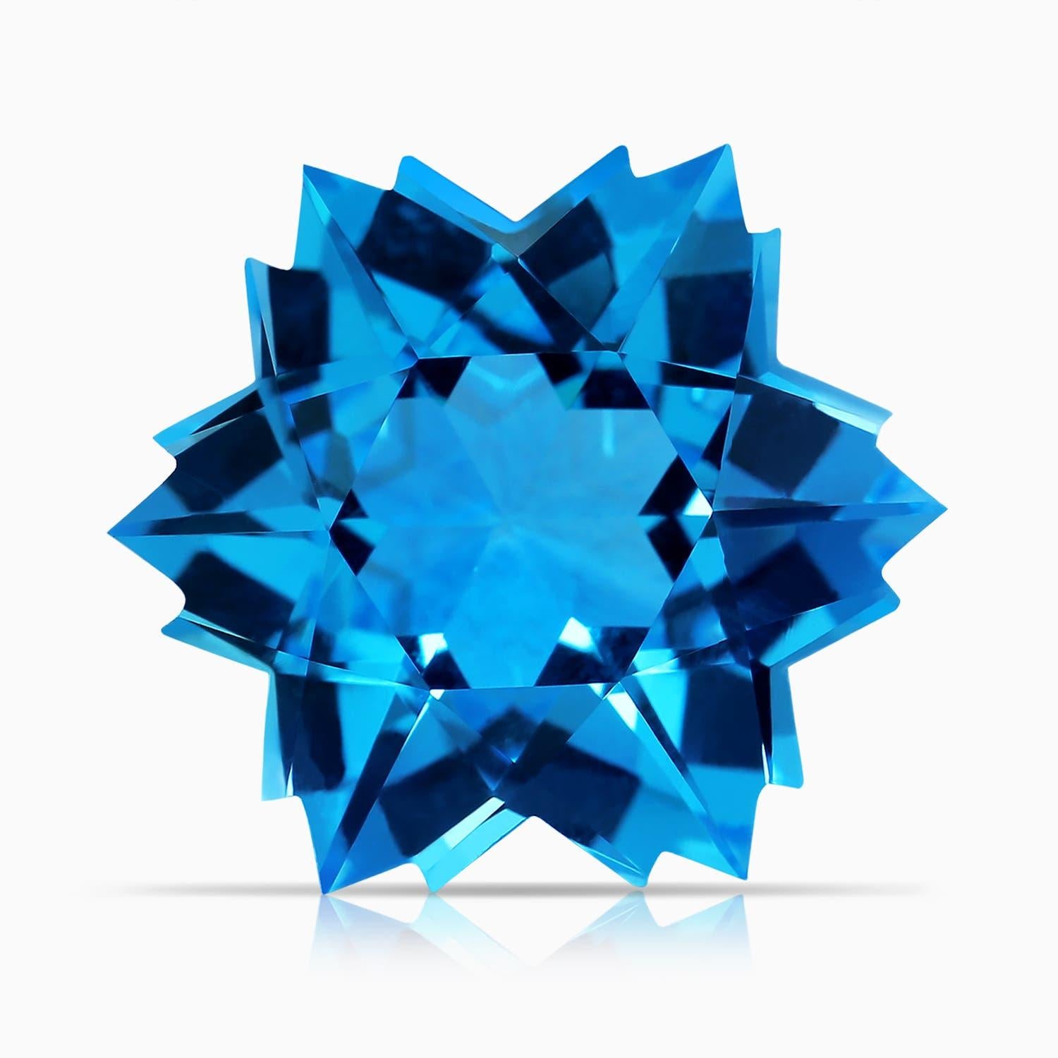 Angara Pendentif en or massif 14K avec topaze bleue suisse certifiée GIA de 12,76 ct Naturel en vente 1