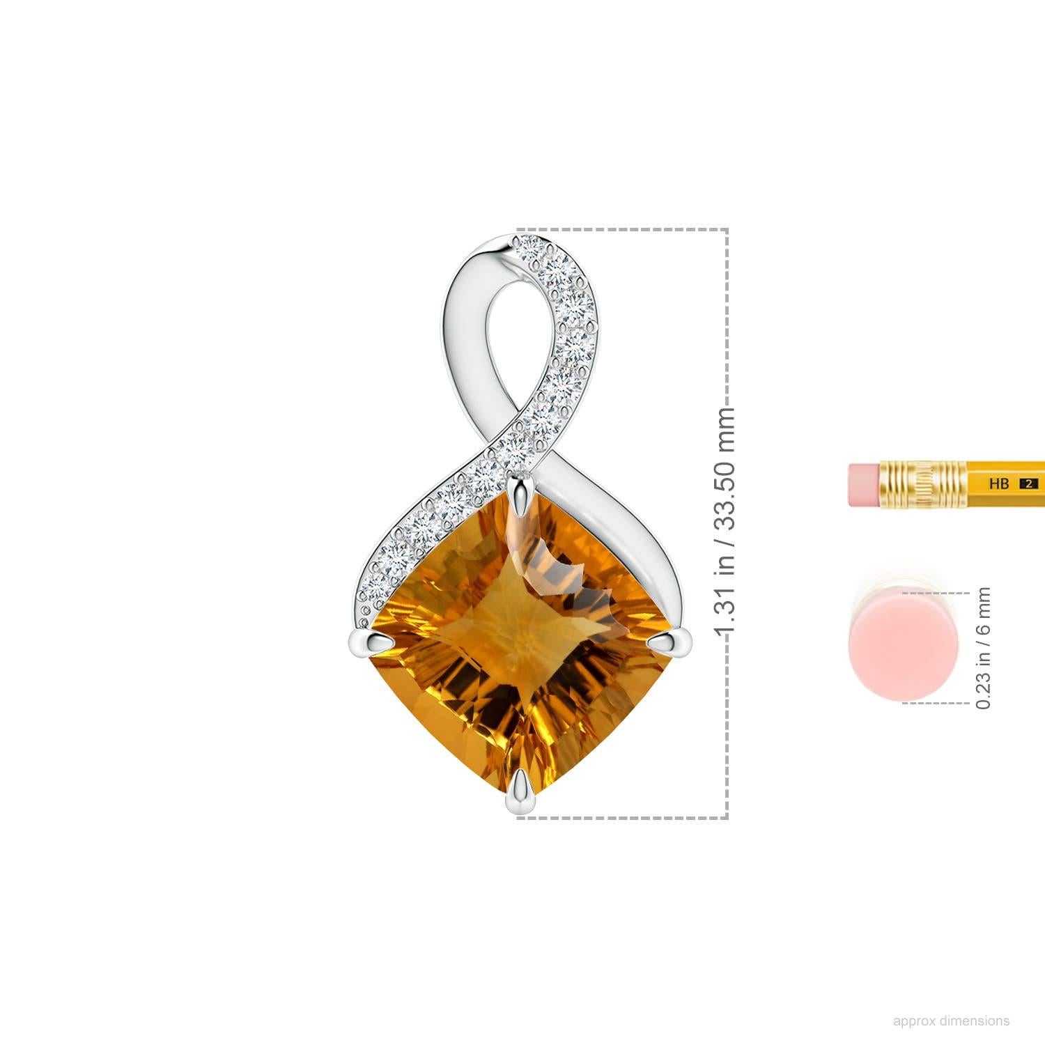 Ciondolo di Citrino di Angara Nature certificato GIA da 12 carati con diamante in oro massiccio 14 carati In condizioni Nuovo in vendita a Los Angeles, CA