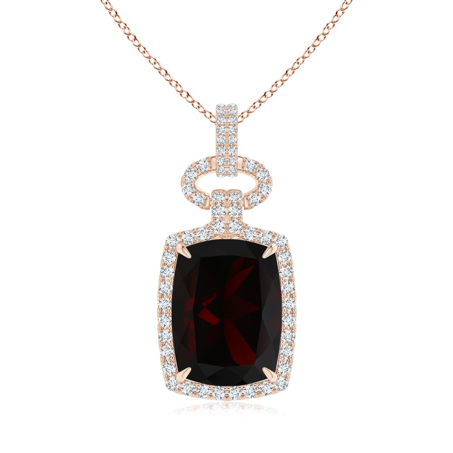 Angara Natural GIA zertifiziert 15,46 ct Granat-Anhänger in 14K massivem Gold für Frauen im Angebot 4