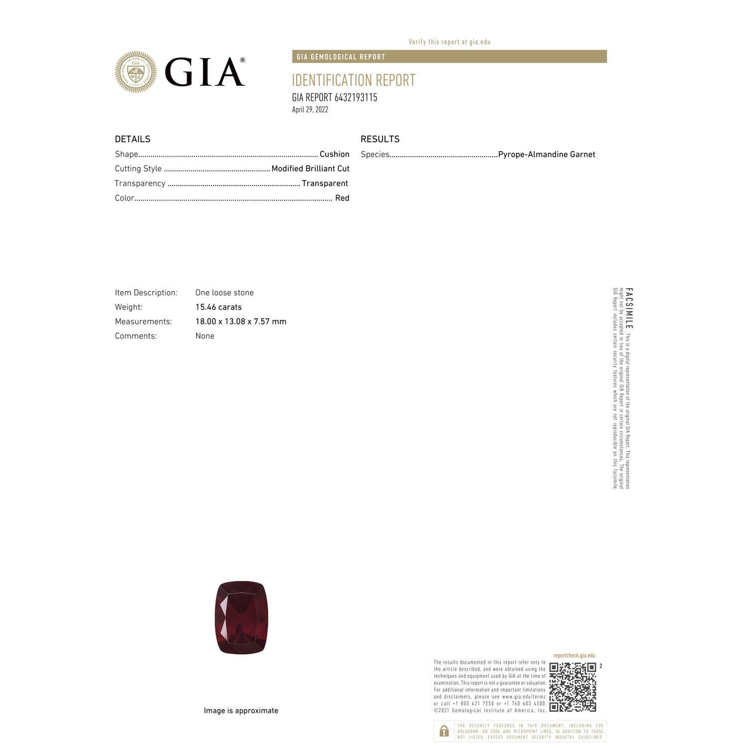 Angara Natural GIA zertifiziert 15,46 ct Granat-Anhänger in 14K massivem Gold für Frauen (Moderne) im Angebot