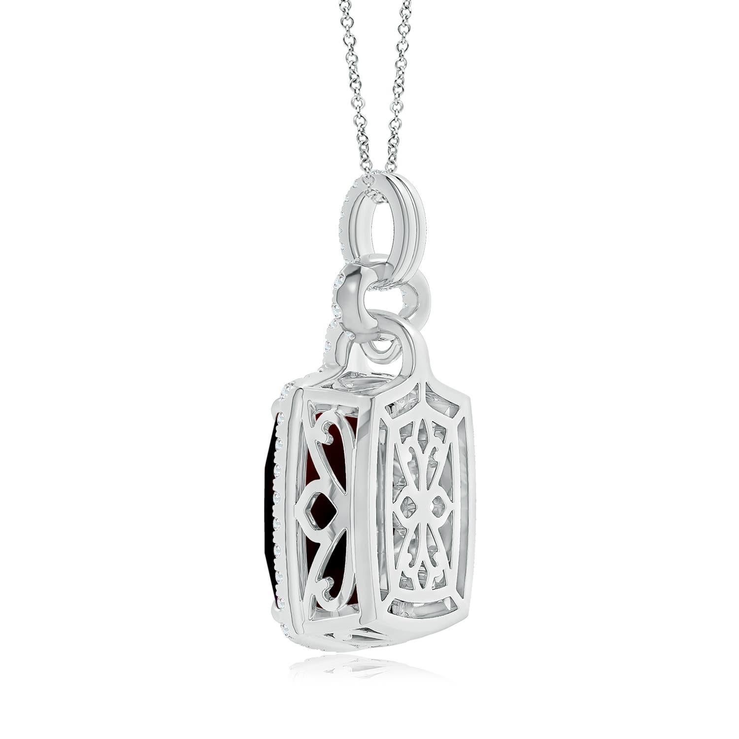 Angara Natural GIA zertifiziert 15,46 ct Granat-Anhänger in 14K massivem Gold für Frauen (Kissenschliff) im Angebot