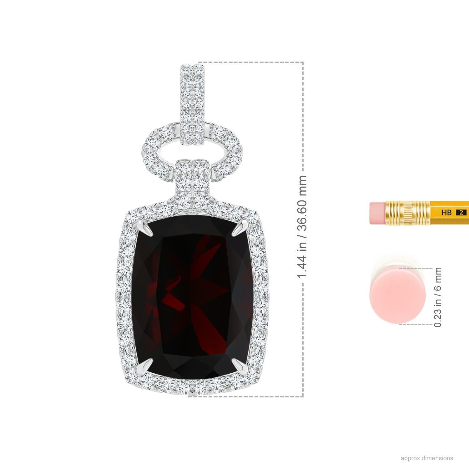Angara Natural GIA zertifiziert 15,46 ct Granat-Anhänger in 14K massivem Gold für Frauen Damen im Angebot