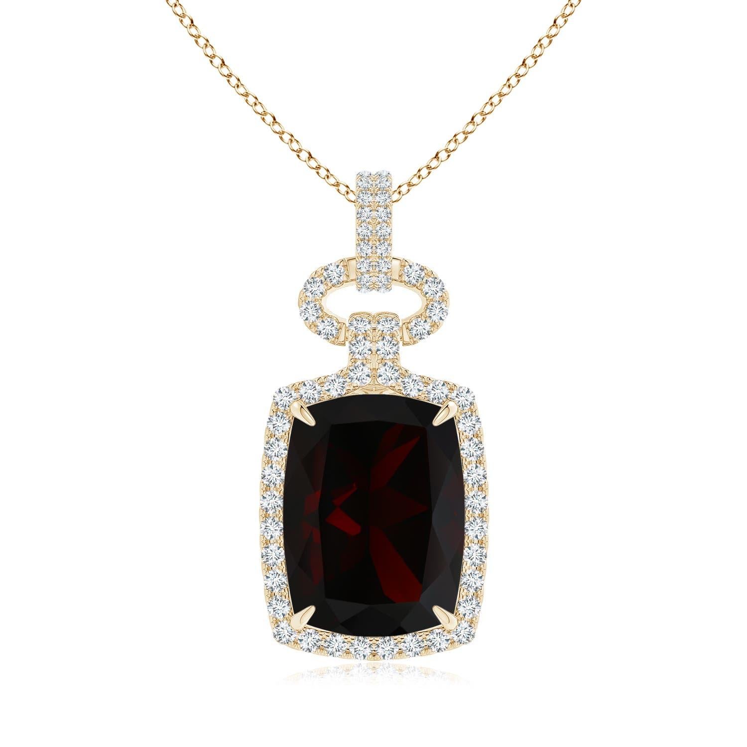 Angara Natural GIA zertifiziert 15,46 ct Granat-Anhänger in 14K massivem Gold für Frauen im Angebot 3