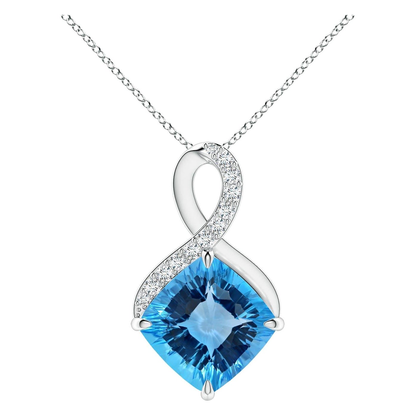 Angara Natural GIA zertifiziert 16,45 ct Schweizer Blau Topas Anhänger in 14K massivem Gold im Angebot