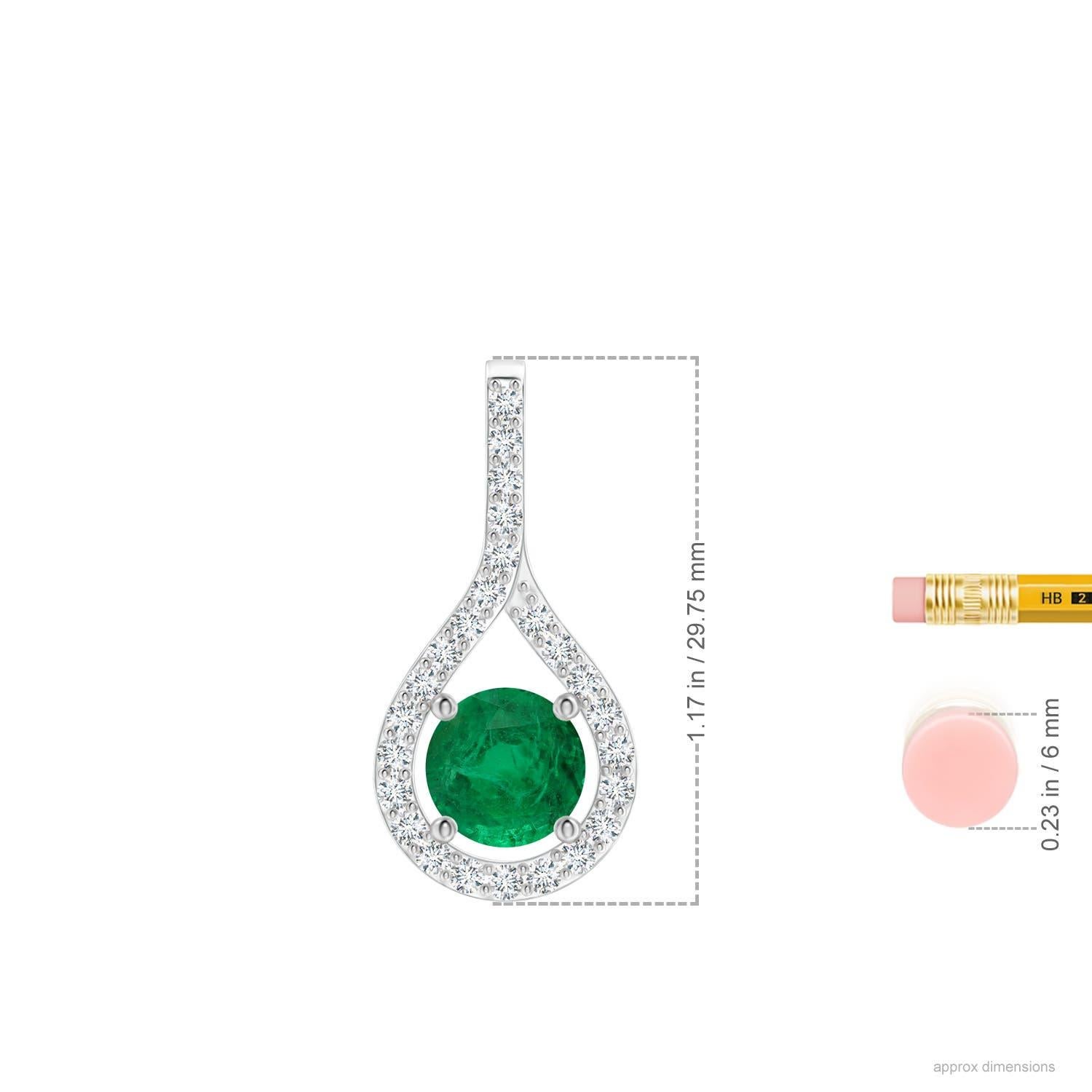 Angara Pendentif Emeraude Naturelle Certifiée GIA 1.81 ct avec Diamants en Or 14K Neuf - En vente à Los Angeles, CA