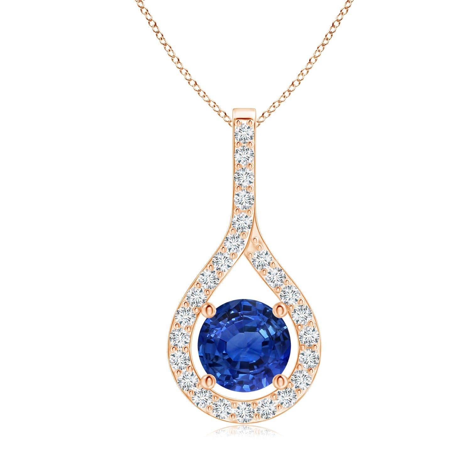 Angara natürlichen GIA zertifiziert 1,87ct blauer Saphir Drop Anhänger in 14K massivem Gold im Angebot 3