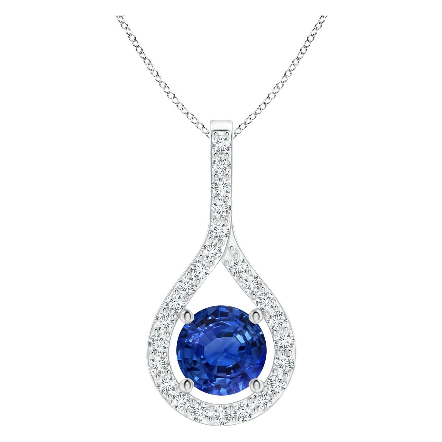 Angara natürlichen GIA zertifiziert 1,87ct blauer Saphir Drop Anhänger in 14K massivem Gold im Angebot