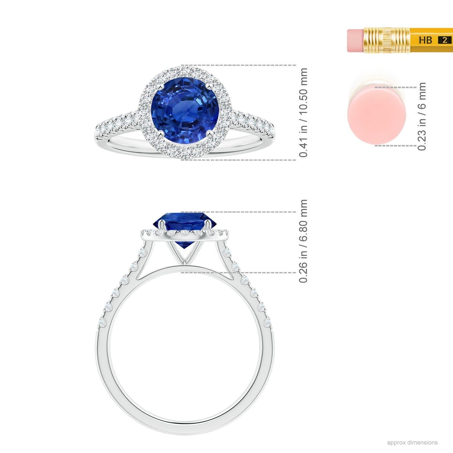 Donna Anello con zaffiro blu di 1,87 carati certificato GIA di Angara e diamante in oro 14K in vendita