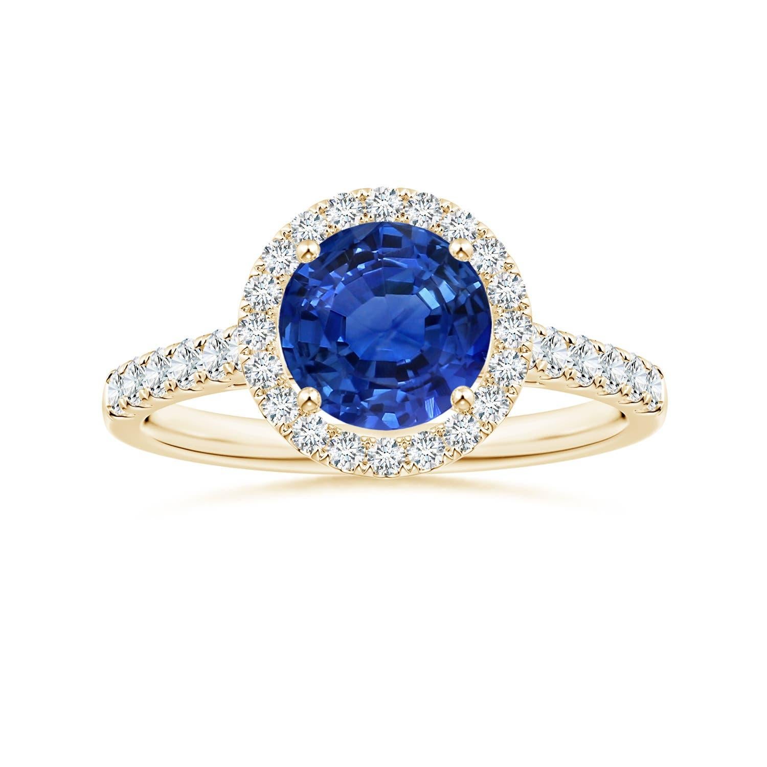 Anello con zaffiro blu di 1,87 carati certificato GIA di Angara e diamante in oro 14K in vendita 3