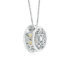 Angara Natural GIA Certified 2.08 ct Opal Double Halo Pendant in 14K Solid Gold