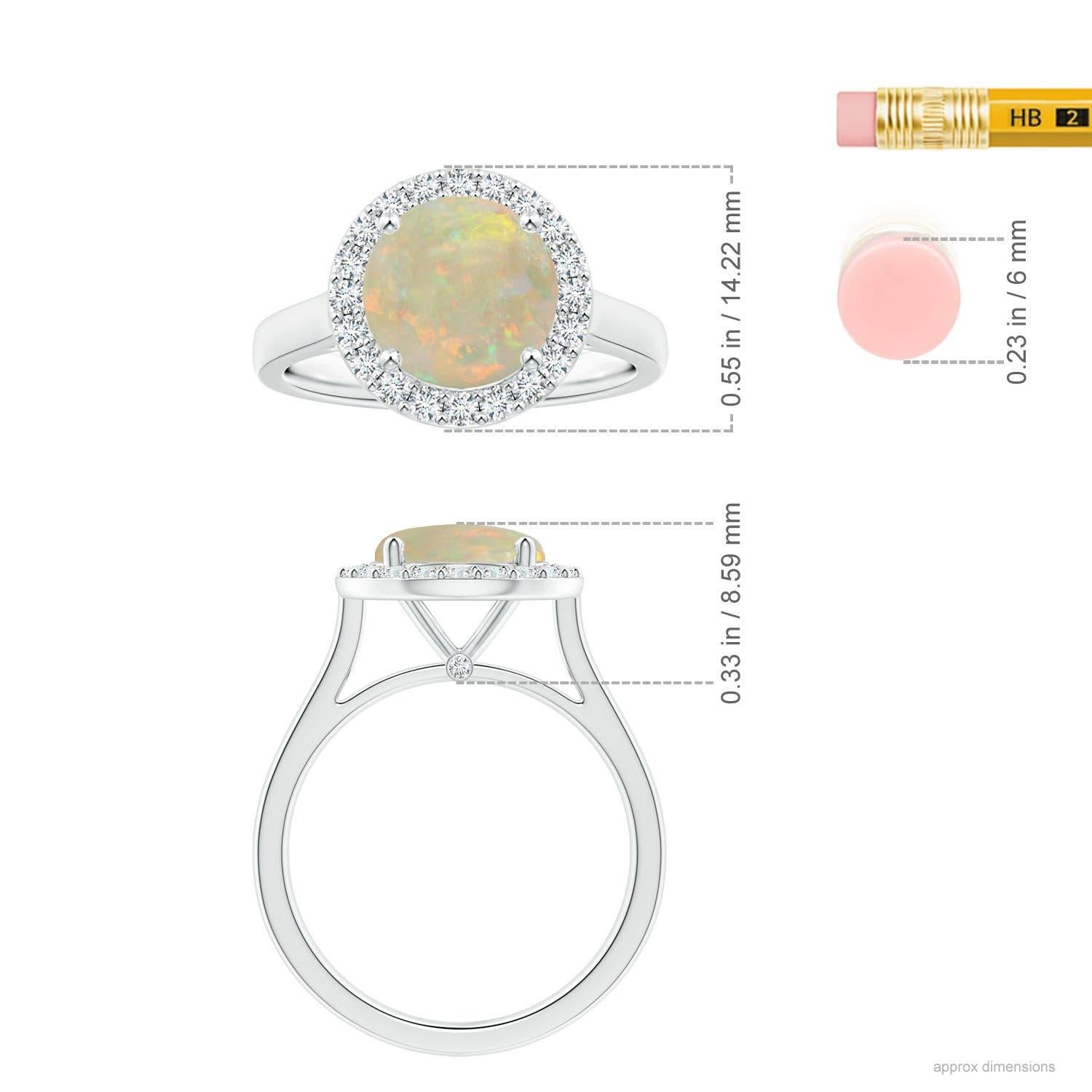 Donna Anello aureola con opale naturale di 2,08 ct e diamanti in oro 14K di Angara, certificato GIA in vendita